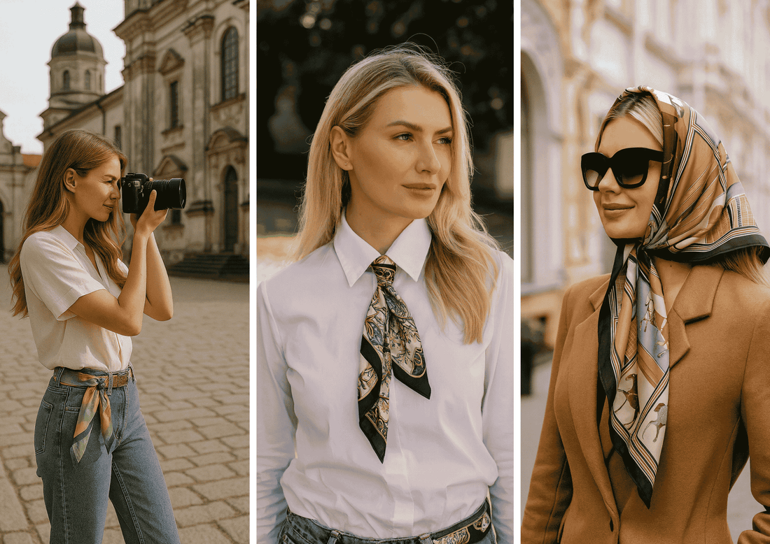 Kaip dėvėti šilkines skareles: 10 stiliaus idėjų