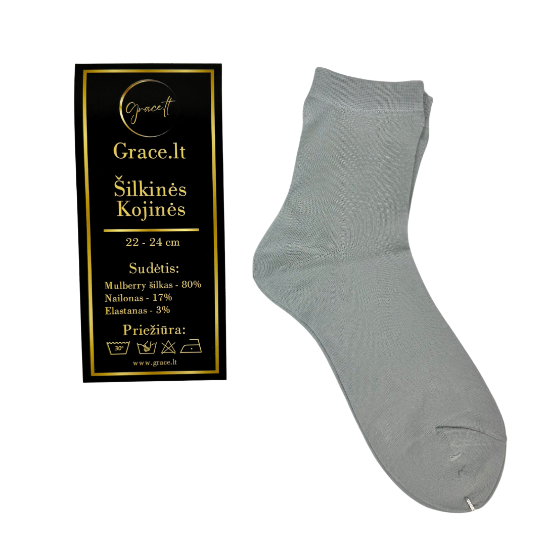 Šilkinės kojinės pilkos spalvos